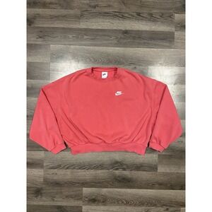 Nike sports ware club fleece size XL pink women's  boxy crew neck